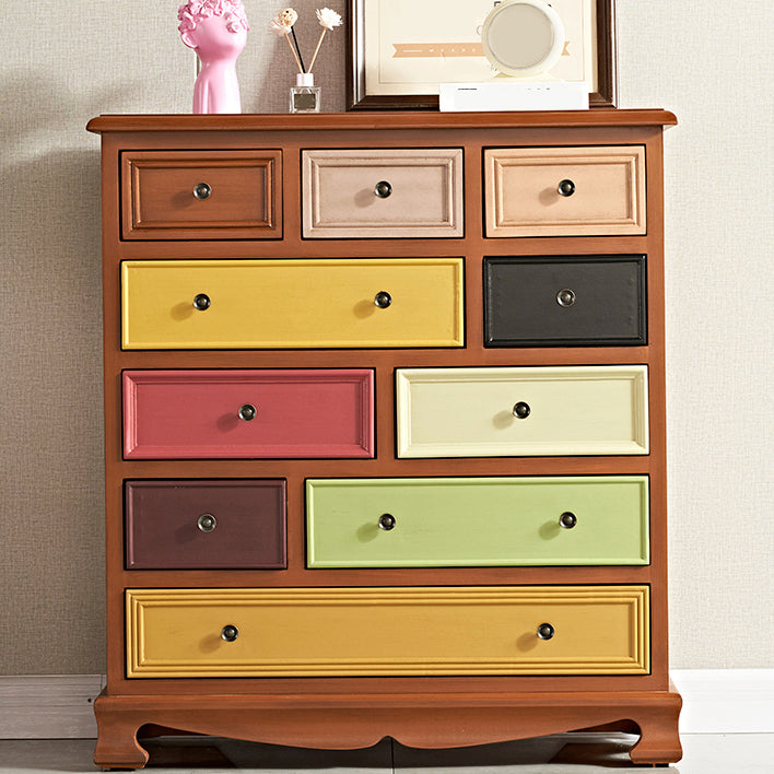 Coastal Storage Chest Dresser Wooden Dresser with Multi Drawers