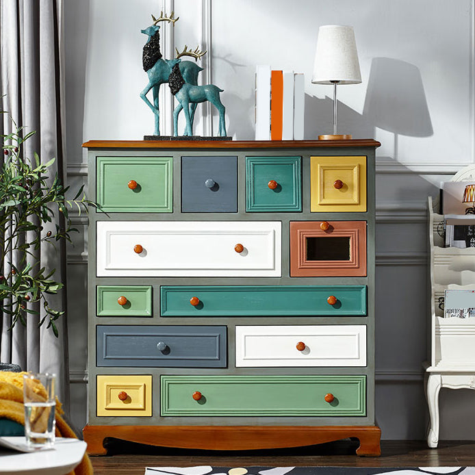 Coastal Storage Chest Dresser Wooden Dresser with Multi Drawers