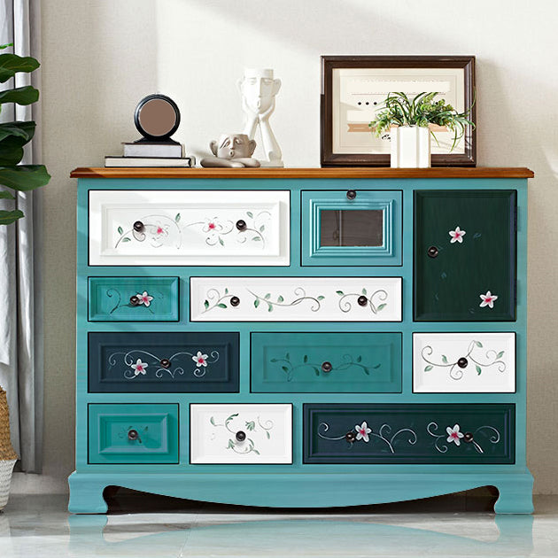 Coastal Storage Chest Dresser Wooden Dresser with Multi Drawers