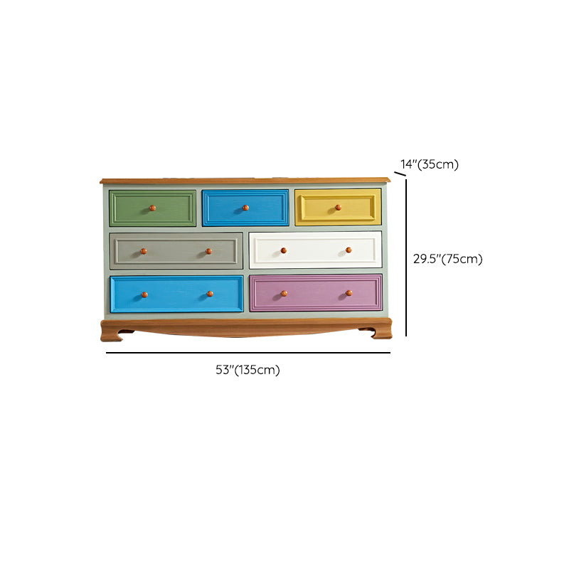 Coastal Storage Chest Dresser Wooden Dresser with Multi Drawers