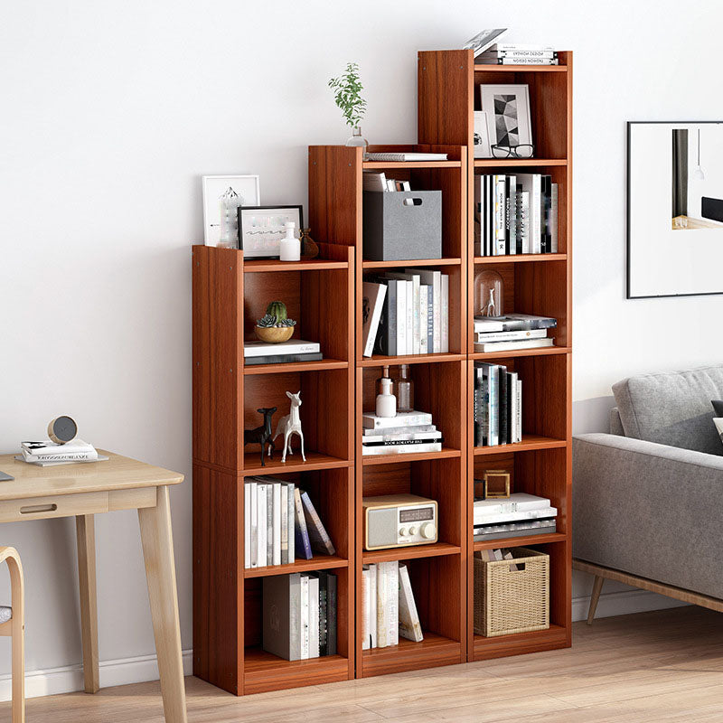 Contemporary Closed Back Bookcase Engineered Wood Bookshelf for Home Office