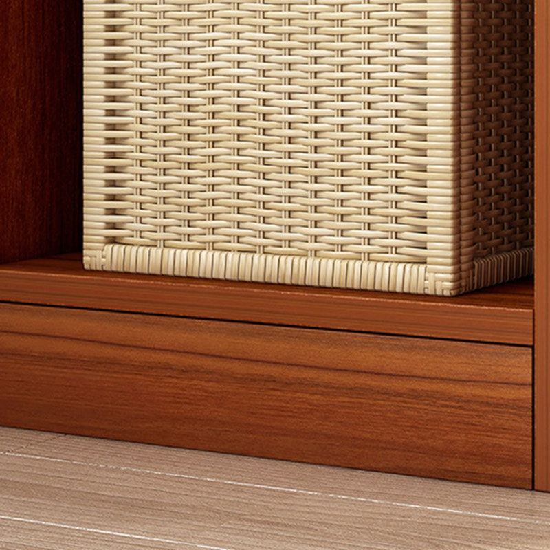 Contemporary Closed Back Bookcase Engineered Wood Bookshelf for Home Office