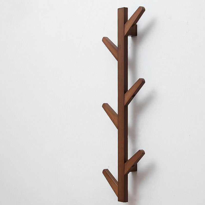 Contemporary Simple Hall Tree Wooden Wall Mounted Hall Tree with Hook