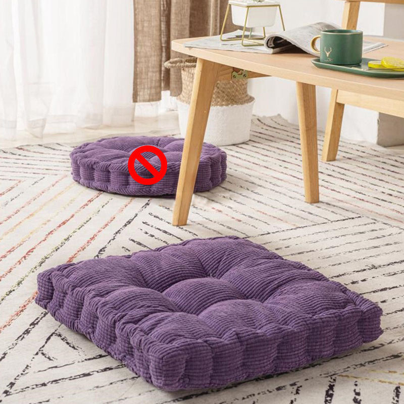 Modern Pouf Ottoman Velvet Tear Resistant Upholstered Tufted Solid Color Square Ottoman