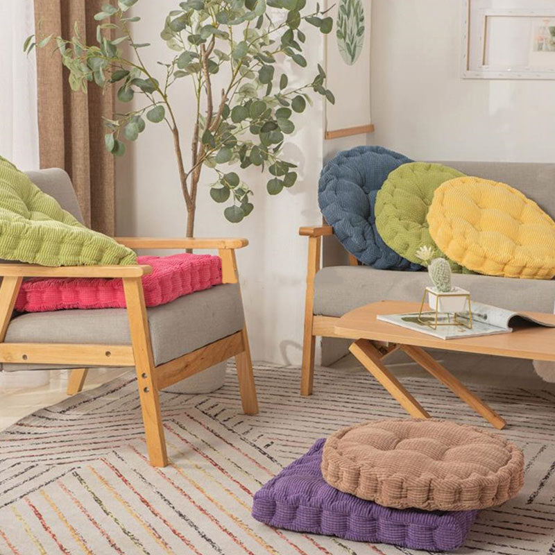 Modern Pouf Ottoman Velvet Tear Resistant Upholstered Tufted Solid Color Square Ottoman