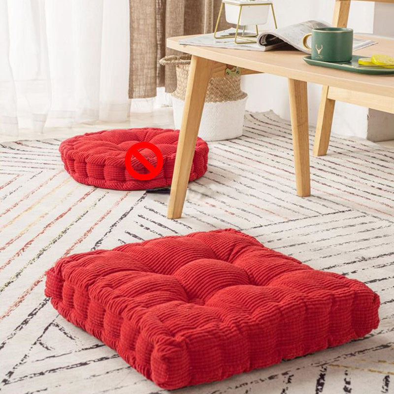 Modern Pouf Ottoman Velvet Tear Resistant Upholstered Tufted Solid Color Square Ottoman