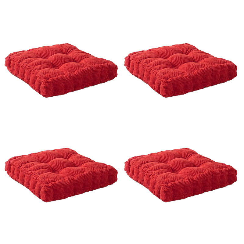 Modern Pouf Ottoman Velvet Tear Resistant Upholstered Tufted Solid Color Square Ottoman