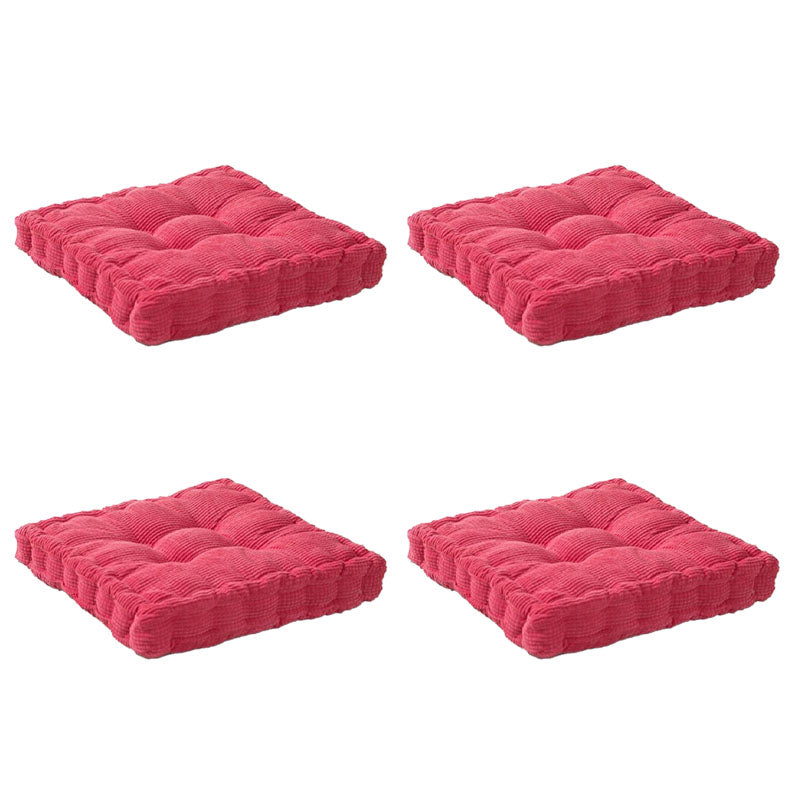 Modern Pouf Ottoman Velvet Tear Resistant Upholstered Tufted Solid Color Square Ottoman