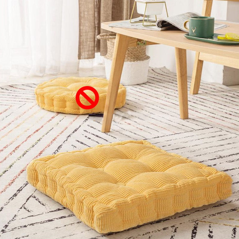 Modern Pouf Ottoman Velvet Tear Resistant Upholstered Tufted Solid Color Square Ottoman
