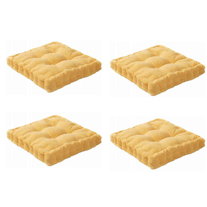 Modern Pouf Ottoman Velvet Tear Resistant Upholstered Tufted Solid Color Square Ottoman