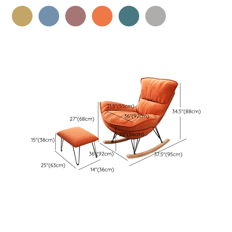Modern Style Nursery Rocking Chair Indoor Sofa Rocking Chair with Cushion and Ottoman