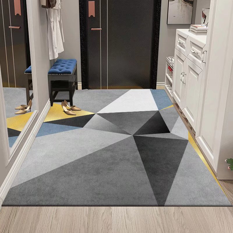 Modern Indoor Rug Rectangle Geometric Print Area Rug Non-Slip Backing Rug