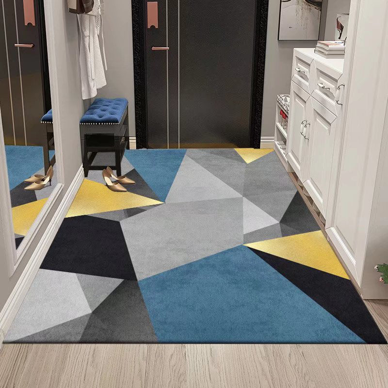 Modern Indoor Rug Rectangle Geometric Print Area Rug Non-Slip Backing Rug