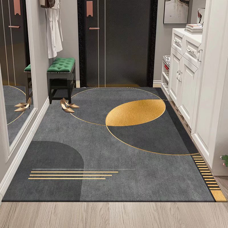 Modern Indoor Rug Rectangle Geometric Print Area Rug Non-Slip Backing Rug