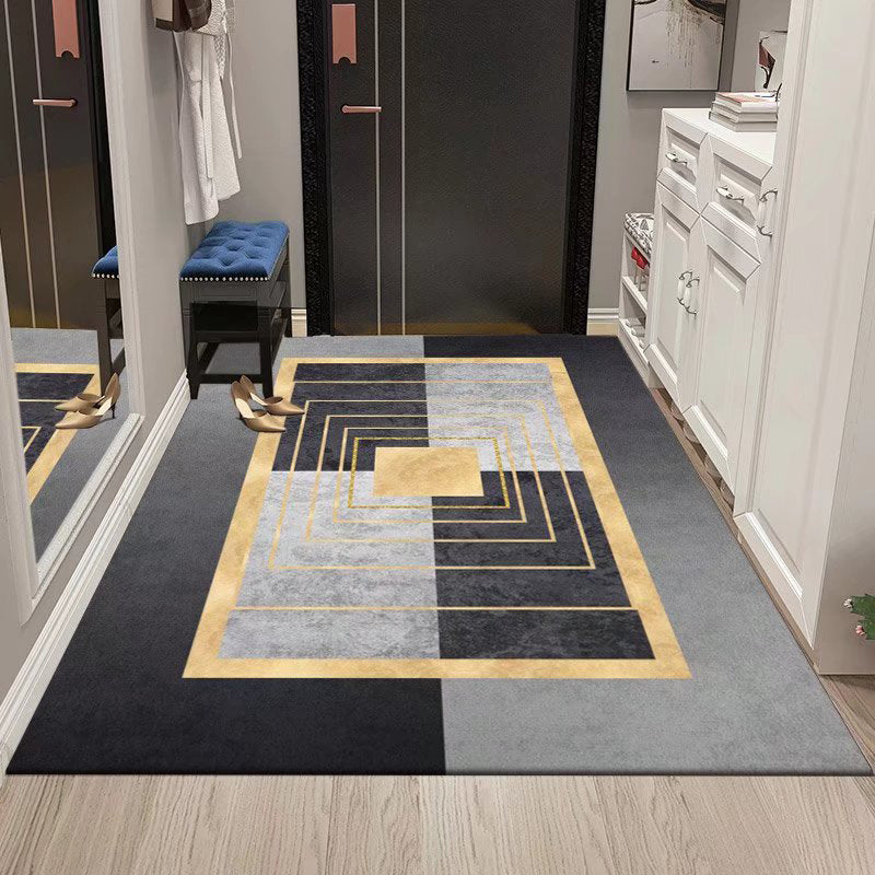 Modern Indoor Rug Rectangle Geometric Print Area Rug Non-Slip Backing Rug