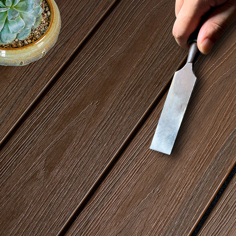 WPC Outdoor Flooring Modern Style Waterproof Rectangle Texture Effect Nail Flooring