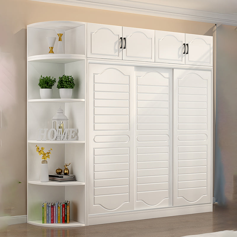 Modern White Wood Frame Wardrobe Freestanding Wardrobe with Soft Close Doors