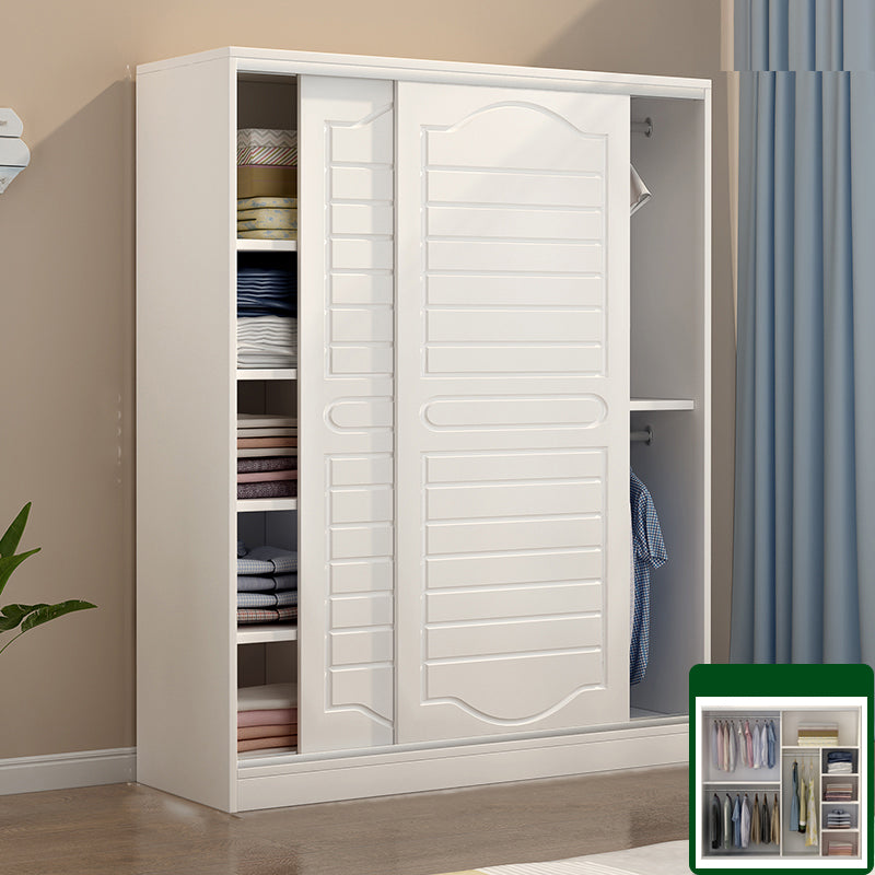 Modern White Wood Frame Wardrobe Freestanding Wardrobe with Soft Close Doors