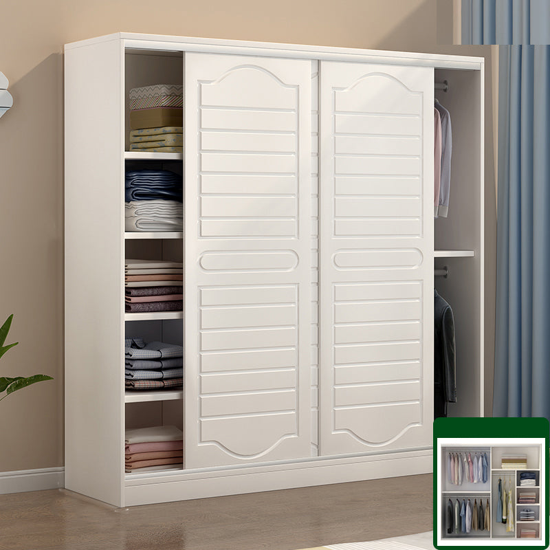 Modern White Wood Frame Wardrobe Freestanding Wardrobe with Soft Close Doors