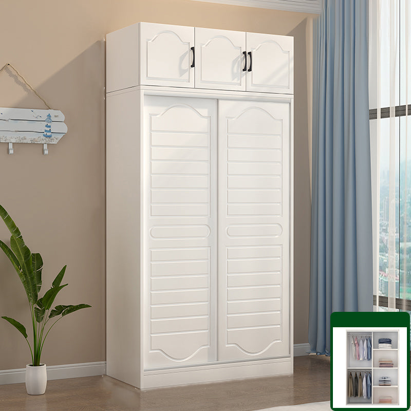 Modern White Wood Frame Wardrobe Freestanding Wardrobe with Soft Close Doors