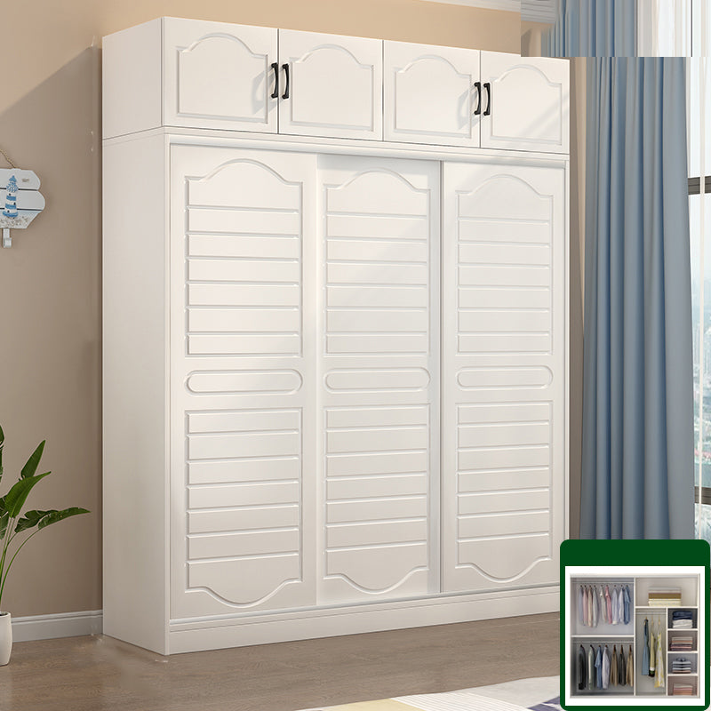 Modern White Wood Frame Wardrobe Freestanding Wardrobe with Soft Close Doors