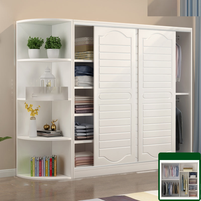 Modern White Wood Frame Wardrobe Freestanding Wardrobe with Soft Close Doors
