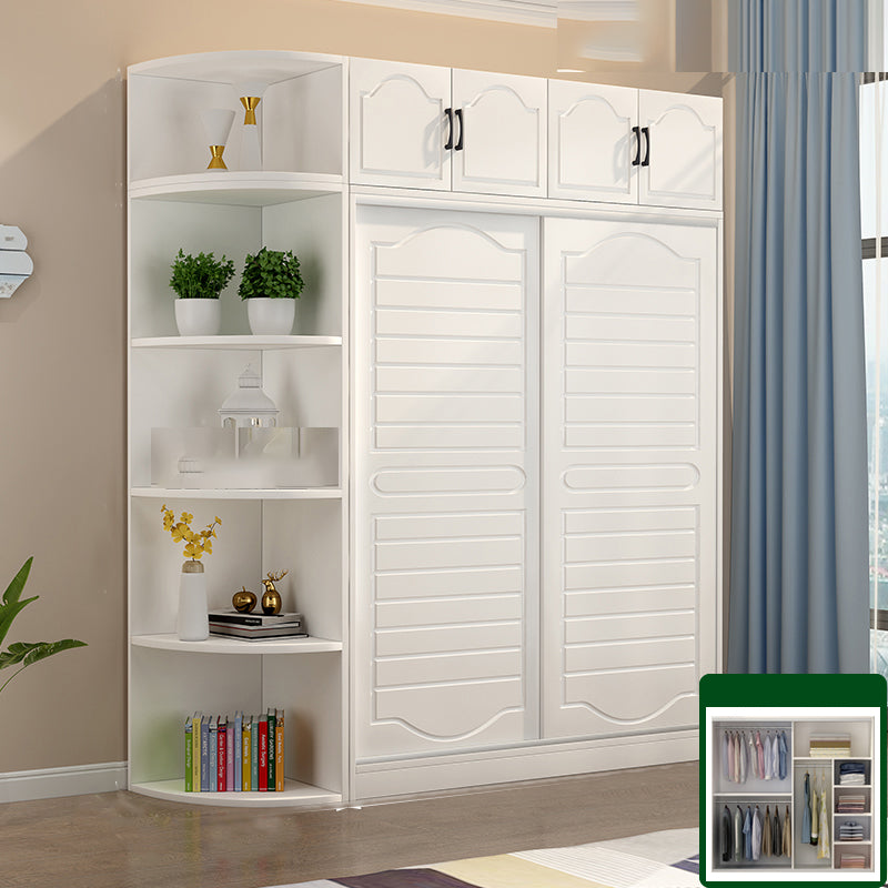 Modern White Wood Frame Wardrobe Freestanding Wardrobe with Soft Close Doors