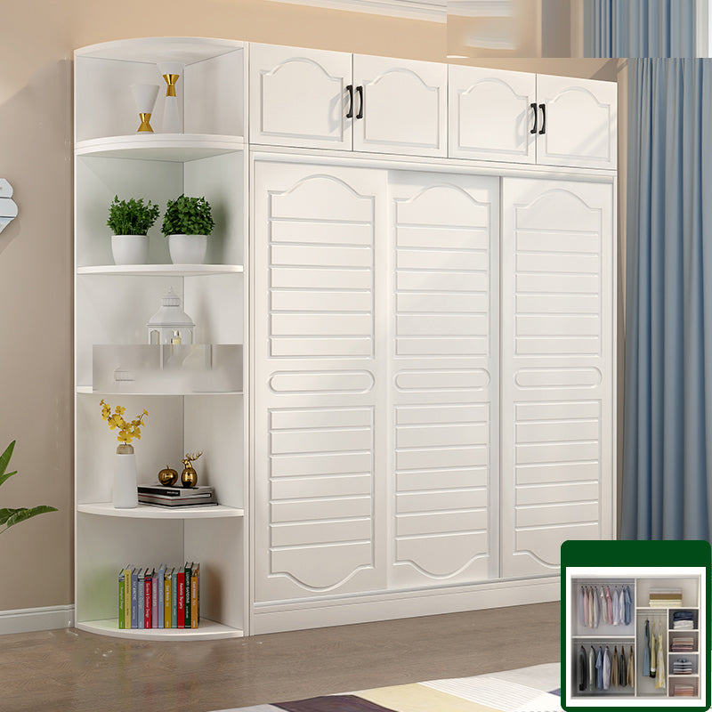Modern White Wood Frame Wardrobe Freestanding Wardrobe with Soft Close Doors