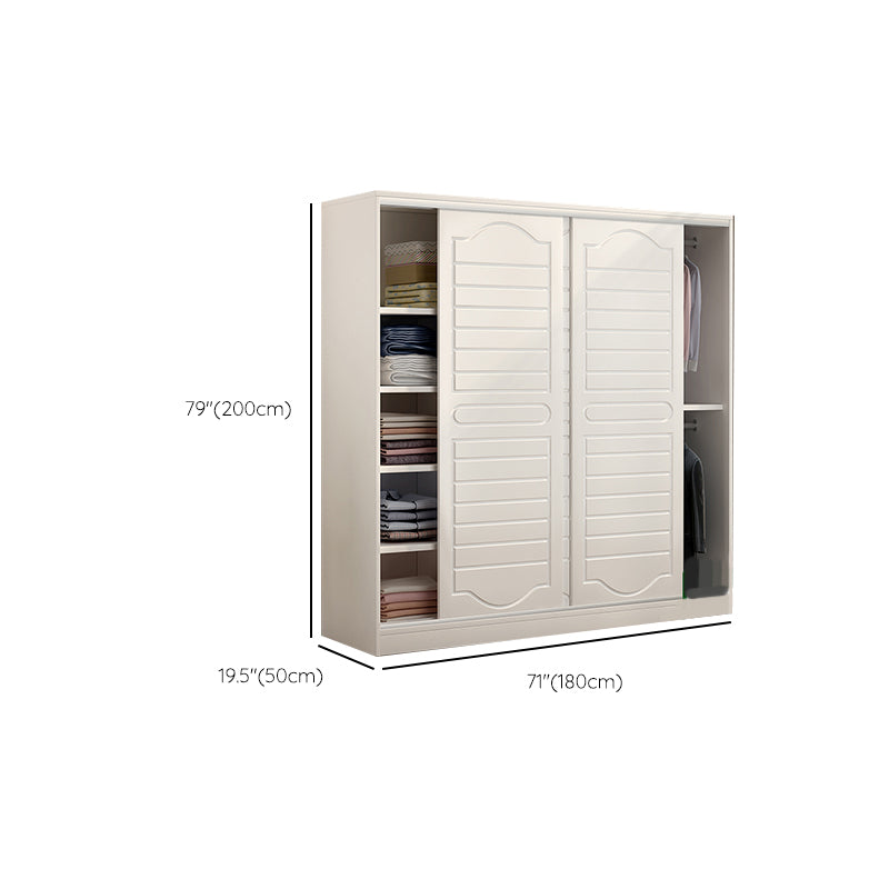 Modern White Wood Frame Wardrobe Freestanding Wardrobe with Soft Close Doors