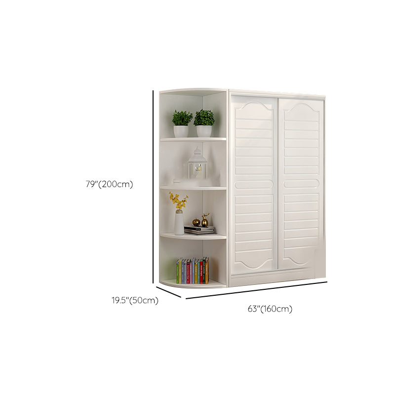 Modern White Wood Frame Wardrobe Freestanding Wardrobe with Soft Close Doors