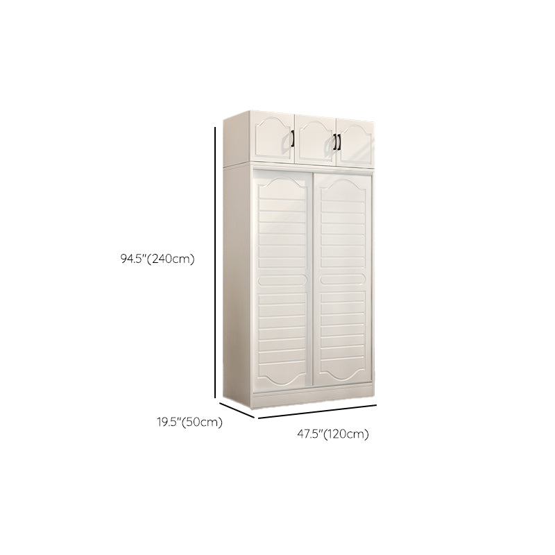 Modern White Wood Frame Wardrobe Freestanding Wardrobe with Soft Close Doors
