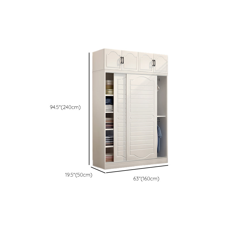 Modern White Wood Frame Wardrobe Freestanding Wardrobe with Soft Close Doors