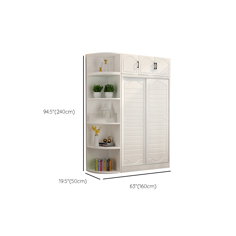 Modern White Wood Frame Wardrobe Freestanding Wardrobe with Soft Close Doors