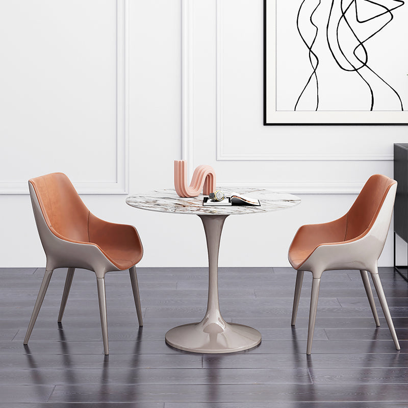 Modern Round Stone Dining Table 1/3 Pieces Dining Set for Kitchen