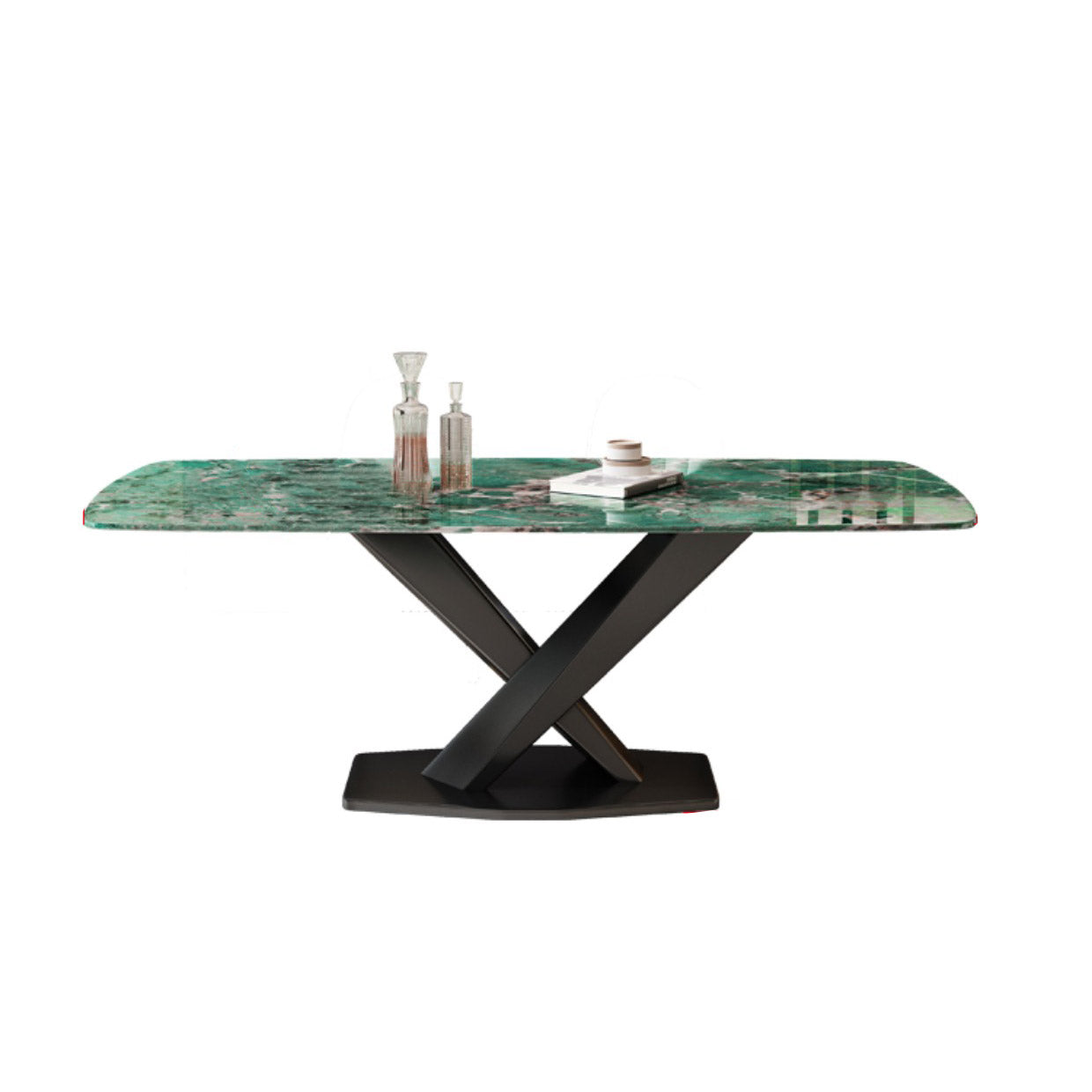 Stone and Metal Dining Room Table Modern Rectangle Dining Site Table