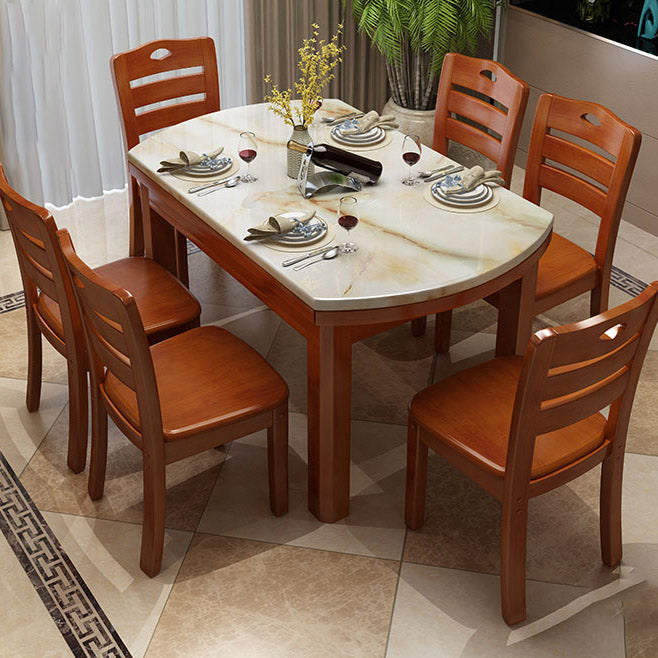 Modern Round Stone Dining Table Rubber Legs Foldable Table for Dining Room