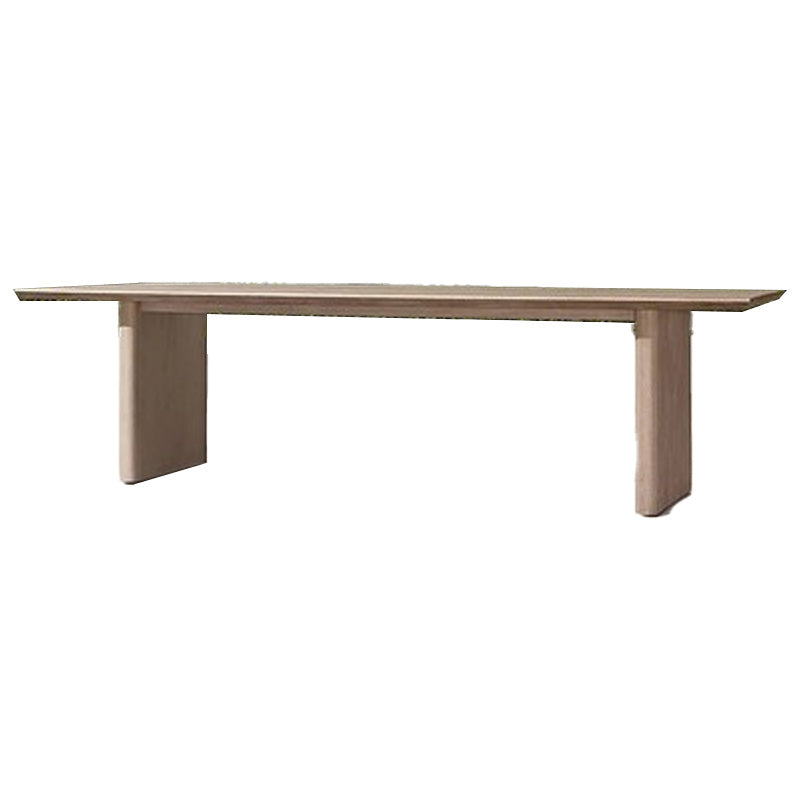 Contemporary Patio Table with UV Resistant Solid Wood Dining Table
