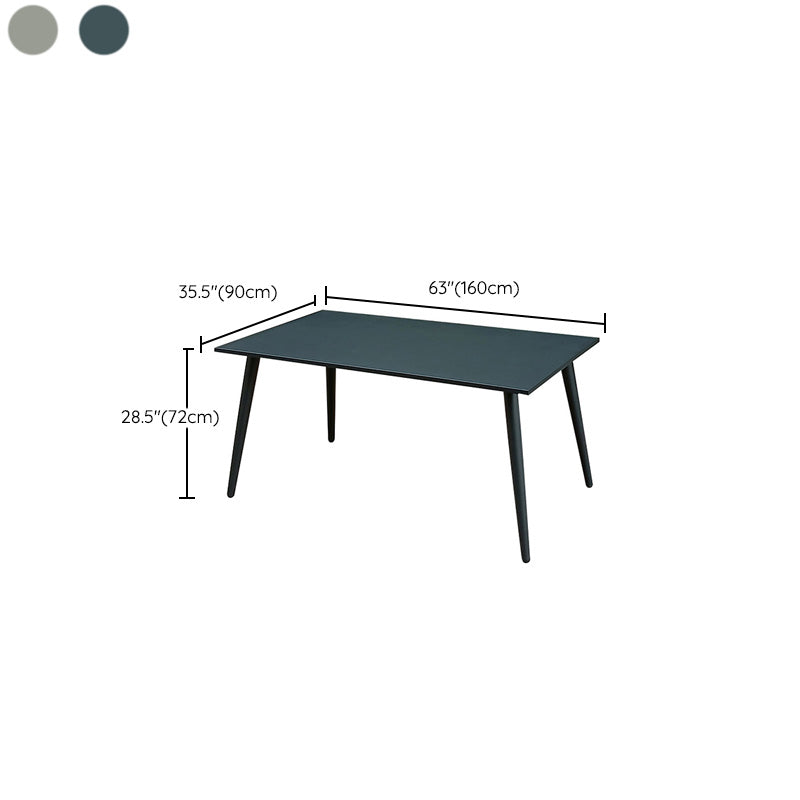 Black Metal Dining Table with UV Resistant Contemporary Patio Table