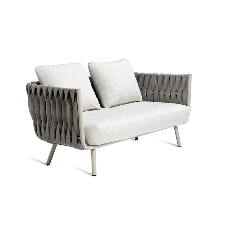 Modern Wicker Patio Sofa No Distressing Outdoor Patio Sofa with Cushions