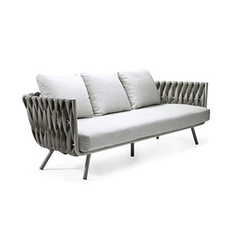 Modern Wicker Patio Sofa No Distressing Outdoor Patio Sofa with Cushions