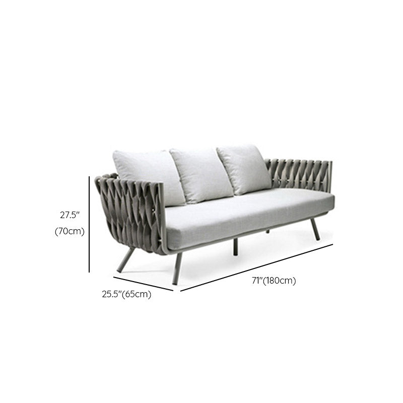 Modern Wicker Patio Sofa No Distressing Outdoor Patio Sofa with Cushions