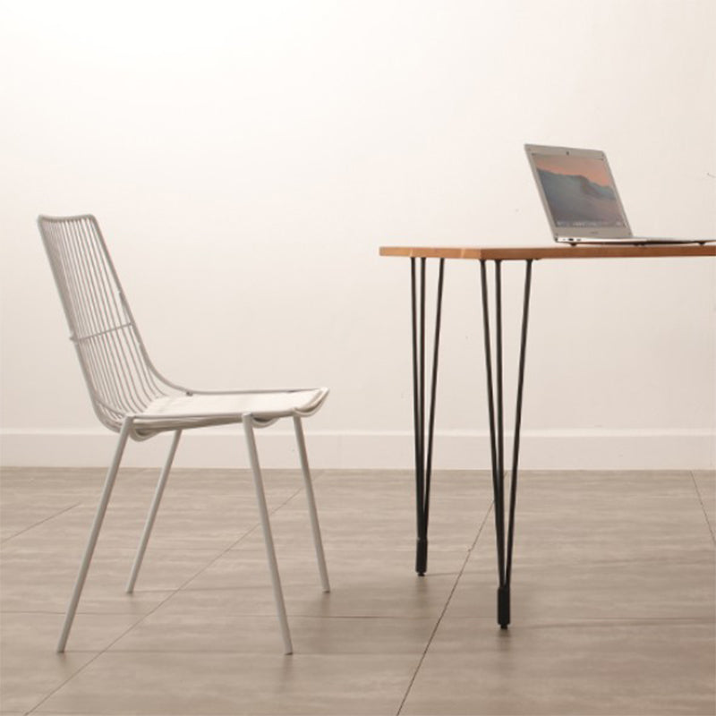 Metal Stacking Outdoors Dining Chairs Modern Patio Dining Chair