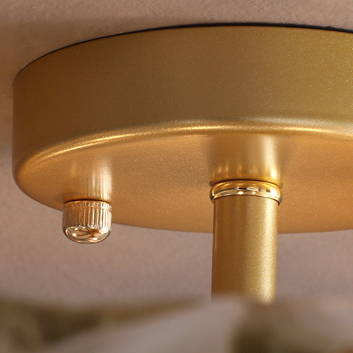 Contemporary Ceiling Lamp Simple Flush Mount Light Fixture with Glass Shade for Bedroom