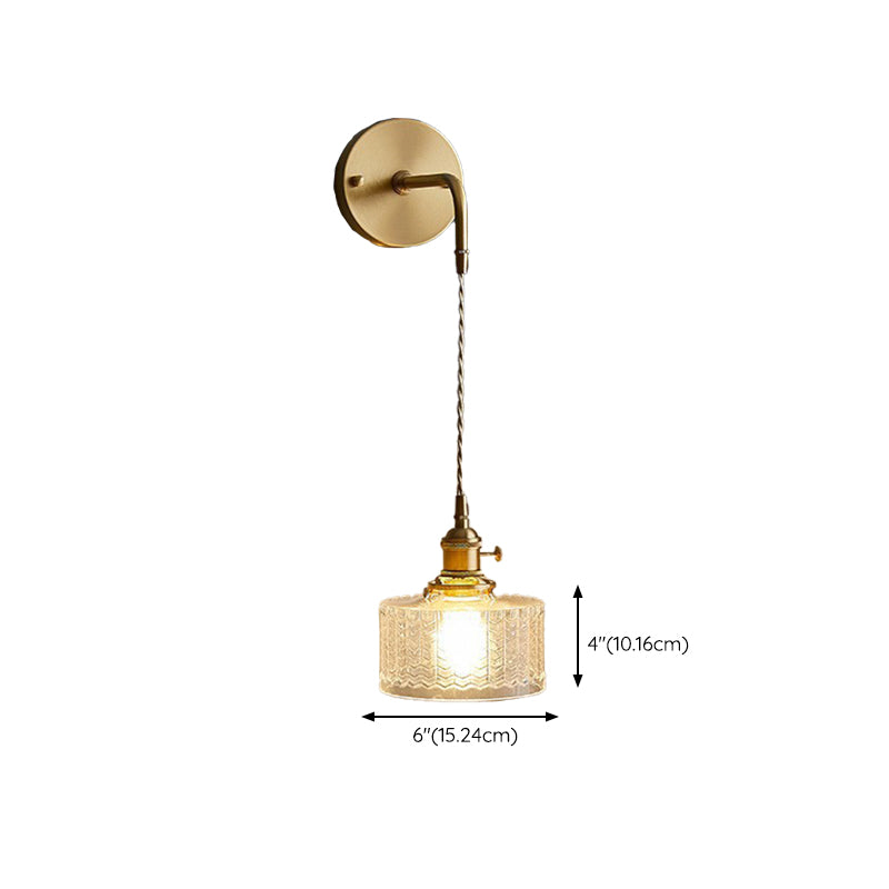 Glass Geometric Shape Wall Lighting Industrial Style 1 Light Wall Light Sconce in Gold