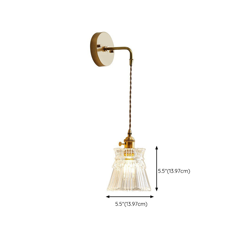 Glass Geometric Shape Wall Lighting Industrial Style 1 Light Wall Light Sconce in Gold