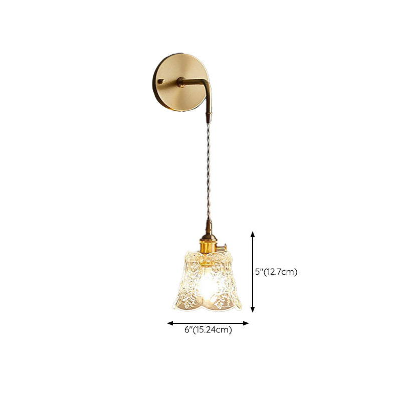 Glass Geometric Shape Wall Lighting Industrial Style 1 Light Wall Light Sconce in Gold