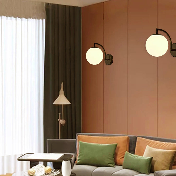 Modern Wall Lamp Glass Shade Wall Vanity Lights for Powder Room Washroom