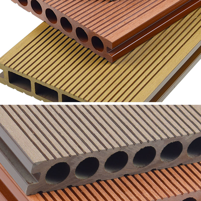 Composite Patio Flooring Tiles Striped Pattern Nailed Decking Tiles Garden