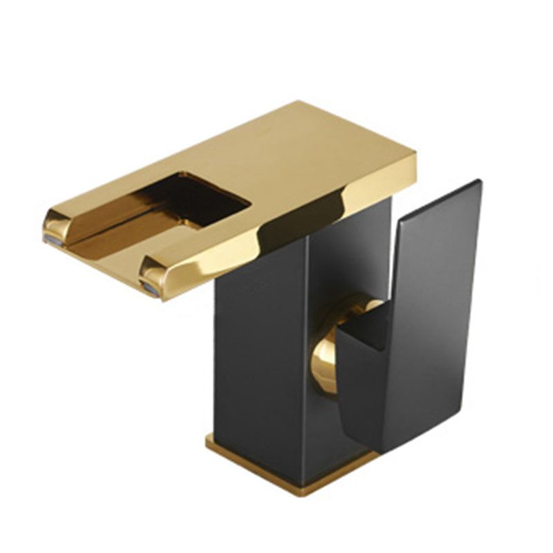 Waterfall Spout Vessel Sink Faucet Lever Handle Square Vessel Faucet