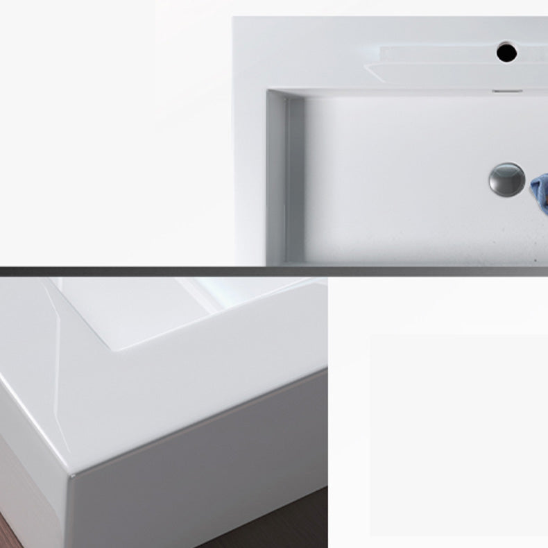 Modern Bathroom Sink Man Made Rock Rectangular Vessel Bathroom Sink with Pop-Up Drain